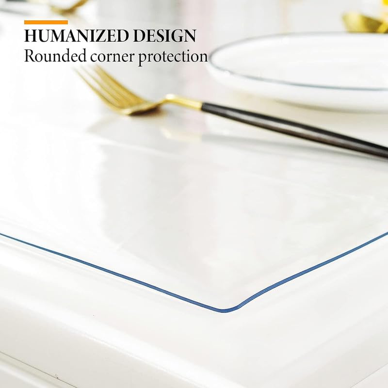 Deep Dream 2.0mm Clear Desk Cover Protector, 18×60 Inch Clear Desk Cover, Rectangular Vinyl Desk Pad, PVC Plastic Table Cover for Office, Dresser, Night Stand, Computer & Writing Desk Tabletop
