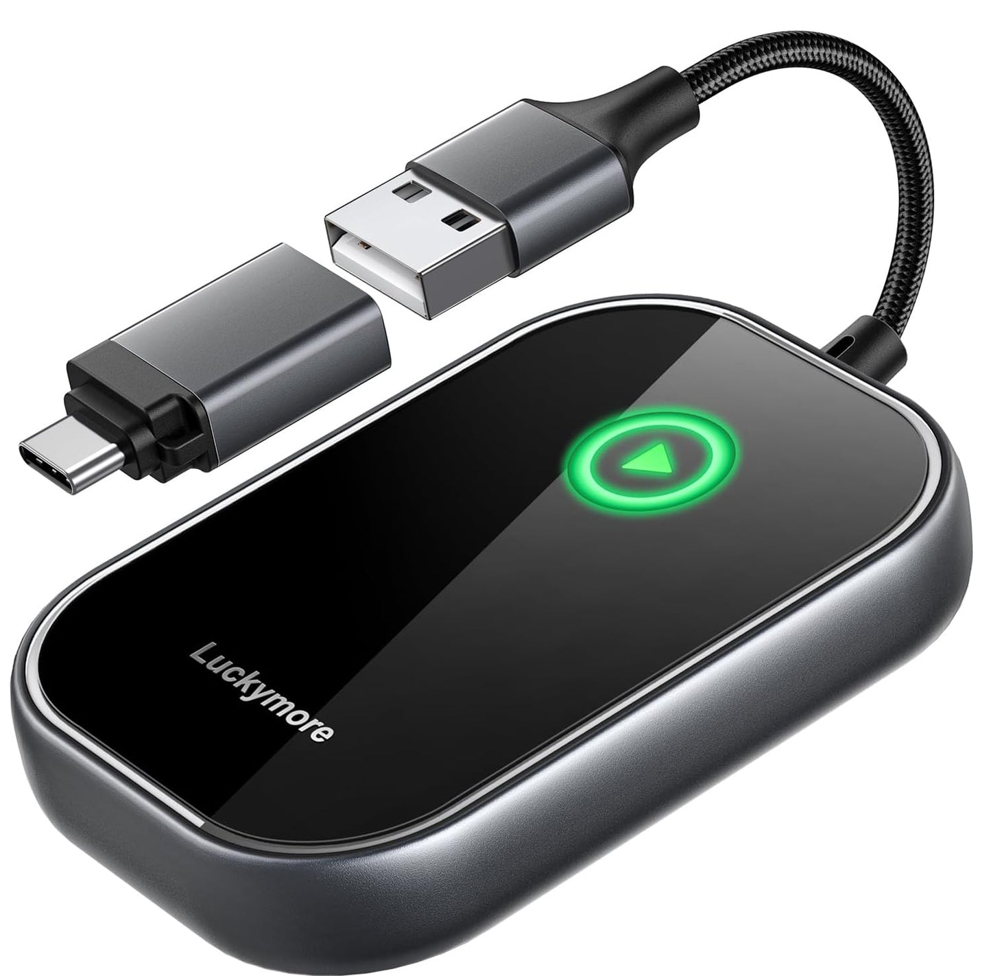Wireless Carplay Adapter, Converts Wired to Wireless Carplay Dongle for Wireless Control Plug & Play Carplay Fit for Cars from 2017 & for Apple iPhone iOS 10+ Black