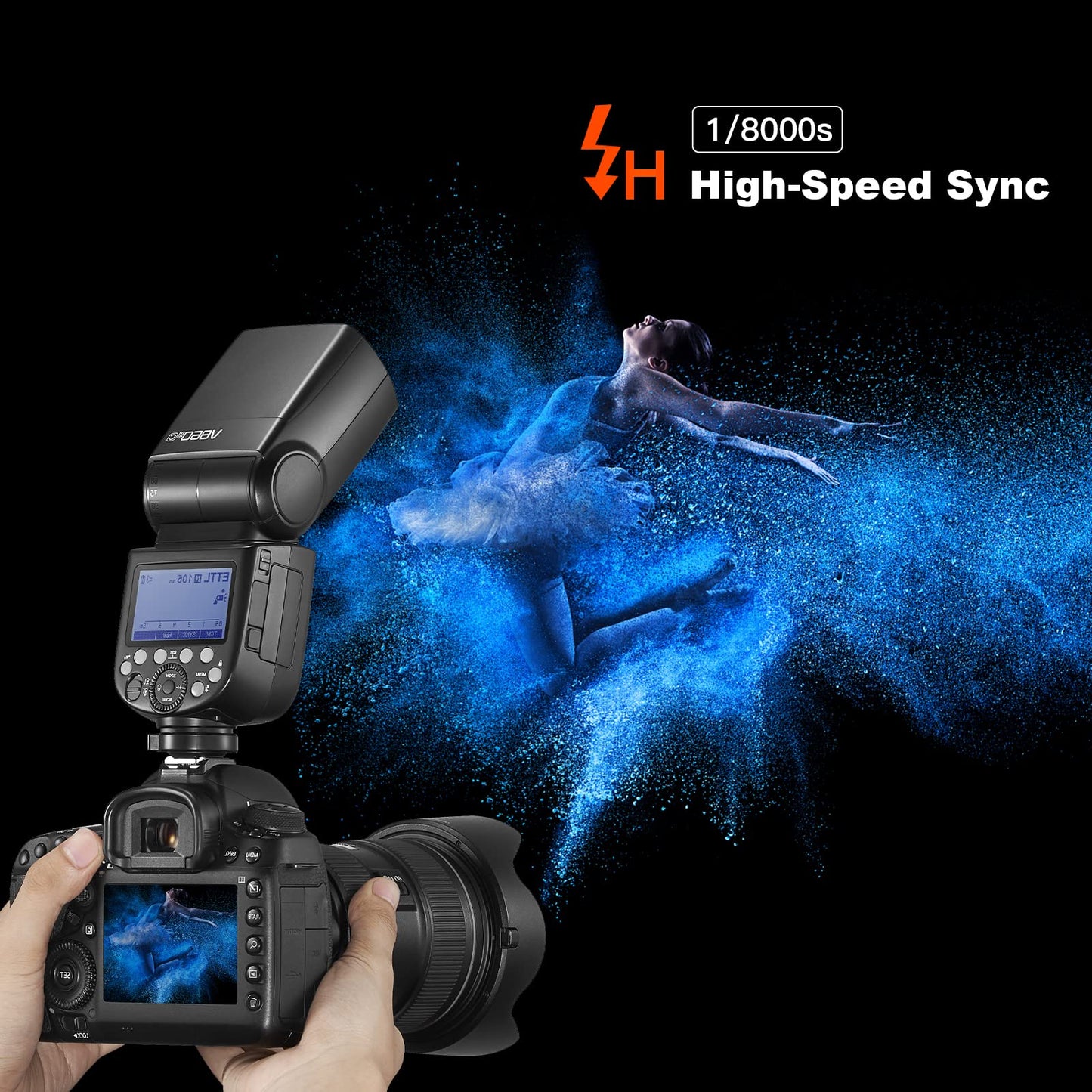 Godox V860III-S TTL Flash Speedlite for Sony Speedlight with Shoe Mount 76ws Hss 2.4g Wireless X System 10 Level Led Modeling Light 2600mah Li-Ion Battery Compatible for Sony Cameras