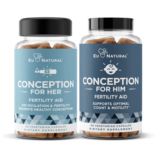 Conception Fertility for Her & Him Bundle - Fertility Supplements Combo for Women & Men – Prenatal Vitamins – Promote Hormone Balance, Cycle Consistency, Aid Ovulation – 120 Count