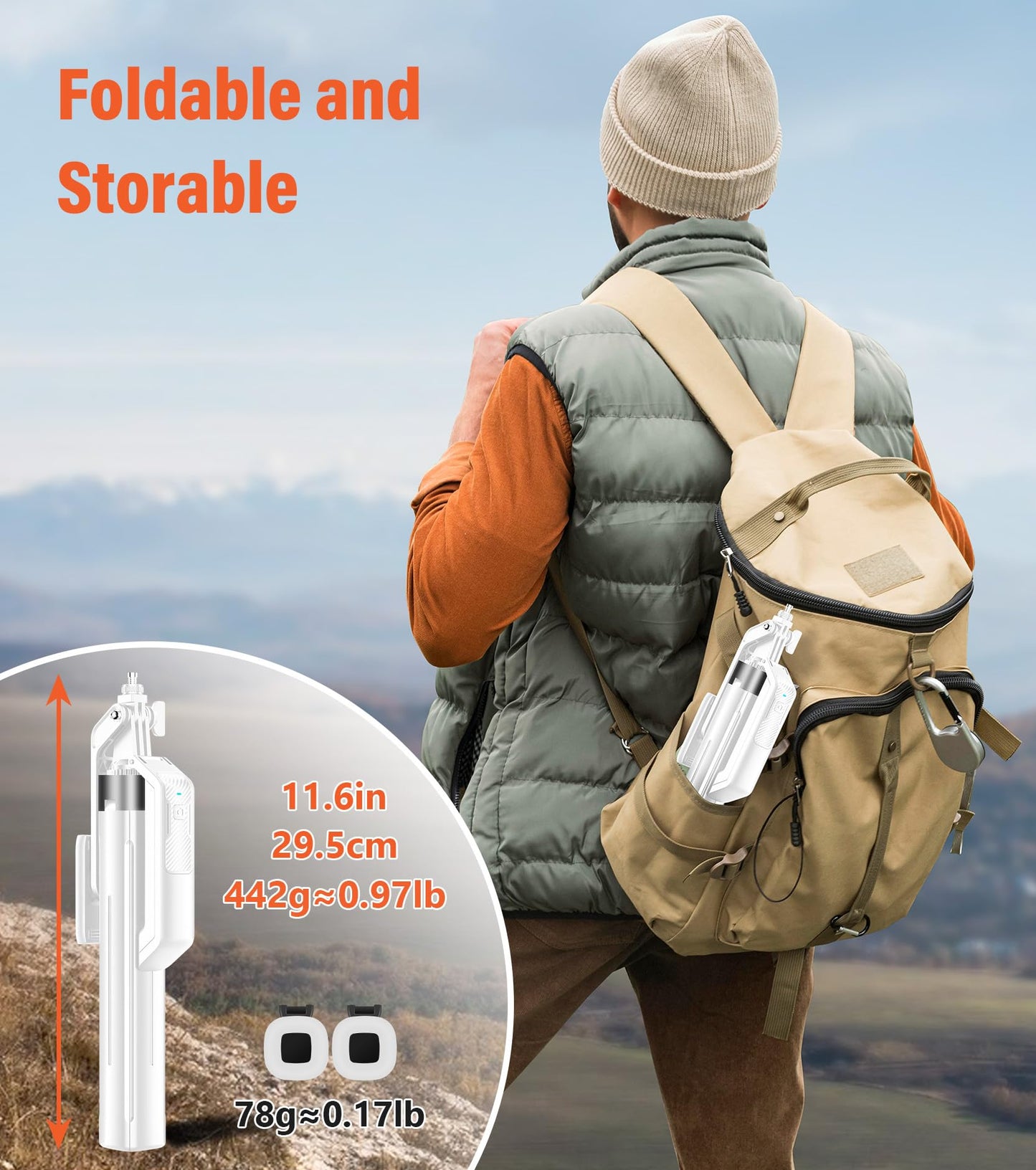 Funxee Selfie Stick Phone Tripod - 71 inch Tall Cell Phone Holder with Detachable Wireless Remote and 2 LED Lights for Recording, Video and Picture, Phone Stand for iPhone, Android, Camera & Gopro